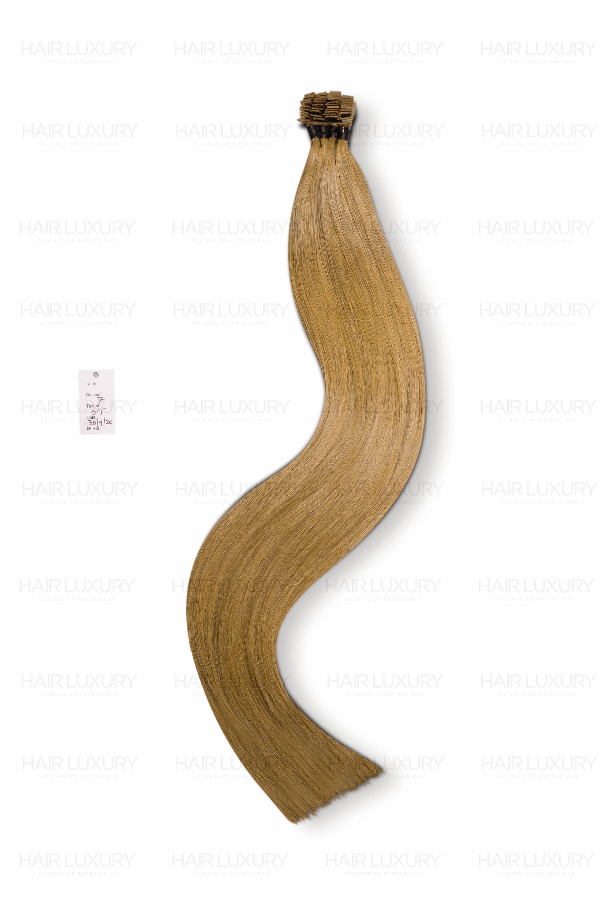 Mèche kératine blonde Hair Luxury — détail professionnel